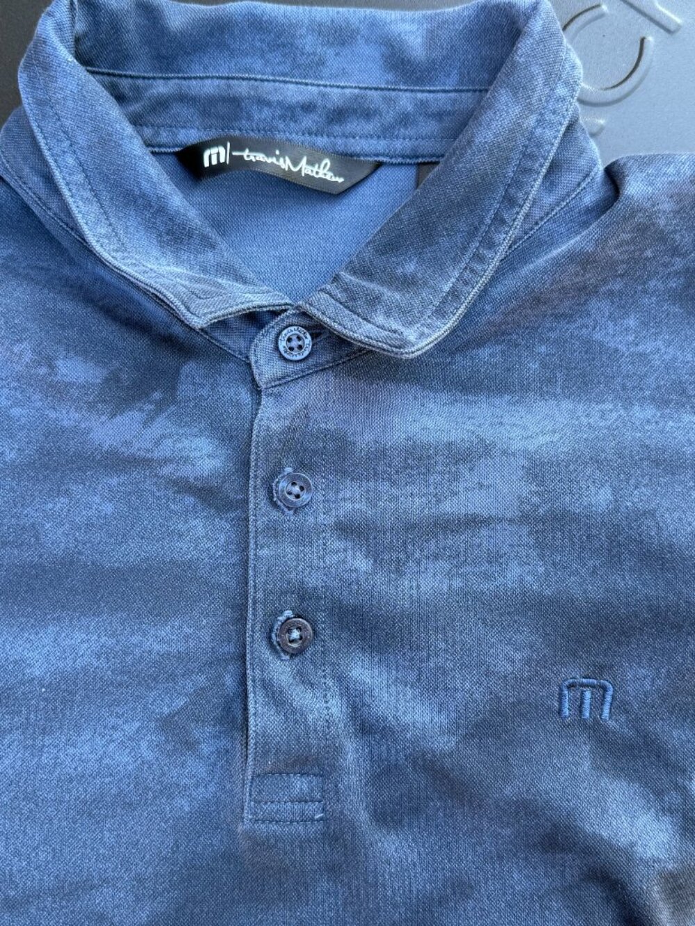 TravisMathew Mens XL Blue Polo Pima Cotton Golf Preppy Coastal Quiet Luxury 4225